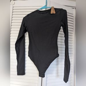 Skims Long Sleeve Crewneck Bodysuit Onyx NWT Small